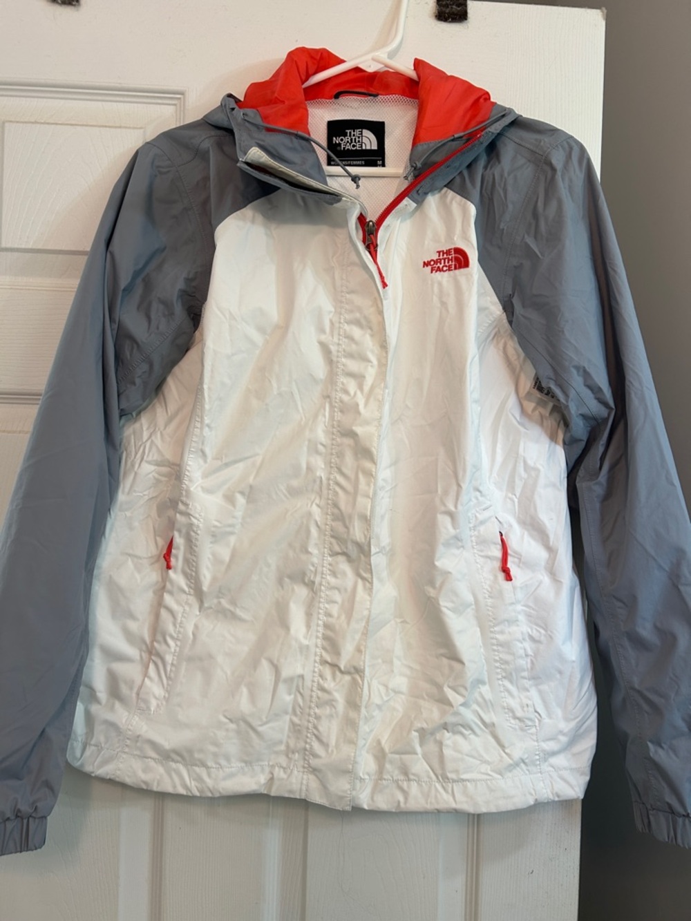 The North Face White, Gray & Red Women's Hooded Jacket